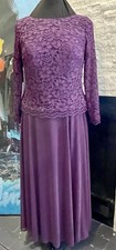 NWT AZAZIE Charlee Lace And Chiffon A Line MOB Purple Plum Dress Size 12 