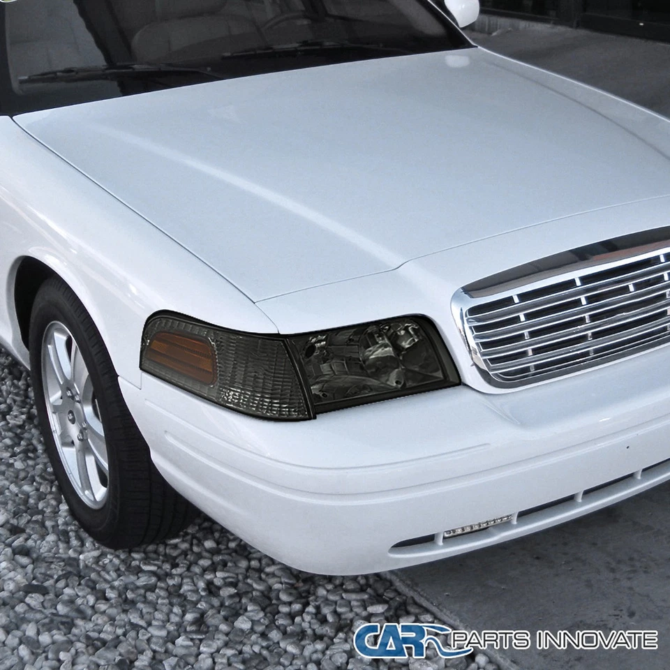Fits 1998-2011 Ford Crown Victoria Smoke Headlights Corner Parking Signal Lamps Foto 3 de 4