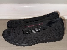 Skechers Women's Size 8 Arch Fit Cleo Wedge Black Slip On Flats 158663 EUC