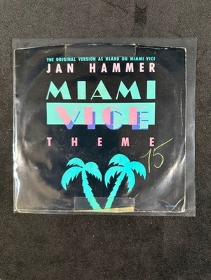 Jan Hammer ~ Miami Vice Theme 7'' 45 w Pic. Slv. 1985 MCA Records VG/G+