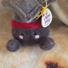 Aurora Palm Pals Plush Toy Small Gray Red Band Stuffed Animal