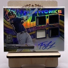 2022 Panini Spectra Fireworks Gold Prizm Quad Patch Auto 1/10 Ty France #FFS-TF.