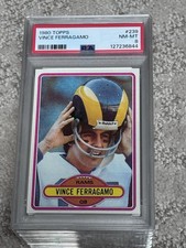 1980 TOPPS FOOTBALL CARD PSA 8 HOF VINCE FERRAGAMO LOS ANGELES RAMS