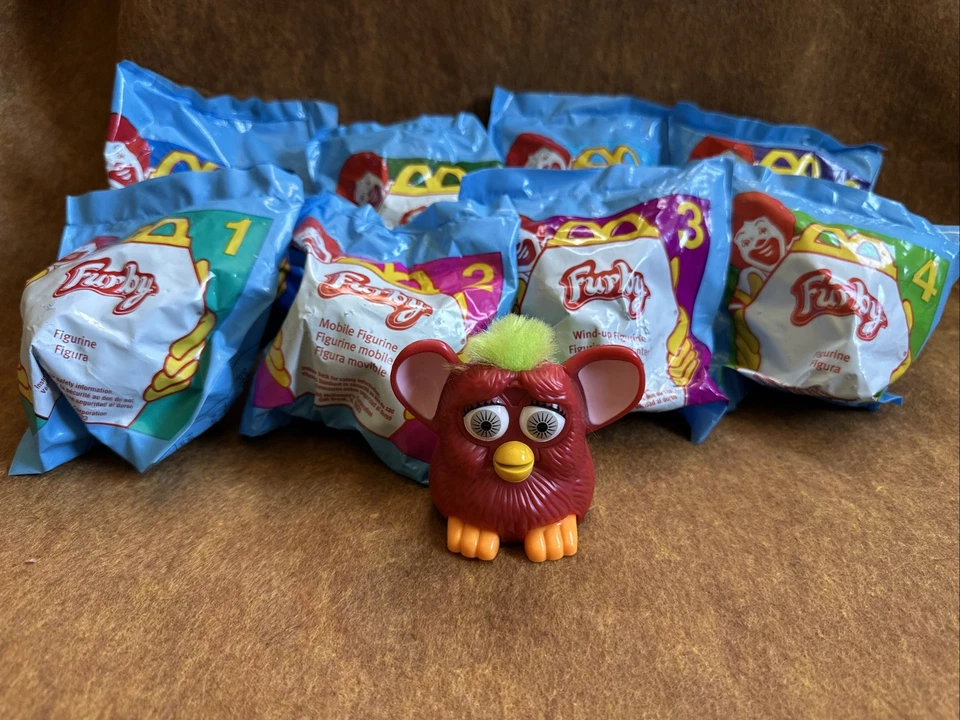 1998 McDonald's Furby Happy Meal Toys (Opaque Blue Bags)- NEW- Complete Set of 8 - Image 2 of 4