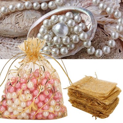 100x 9*12cm Organza Drawstring Pouch Multi Purpose Jewlery Bag Gift Storage Bag