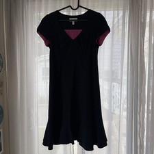 Moulinette Soeurs dark navy (almost looks black) dress with sweetheart neckline.