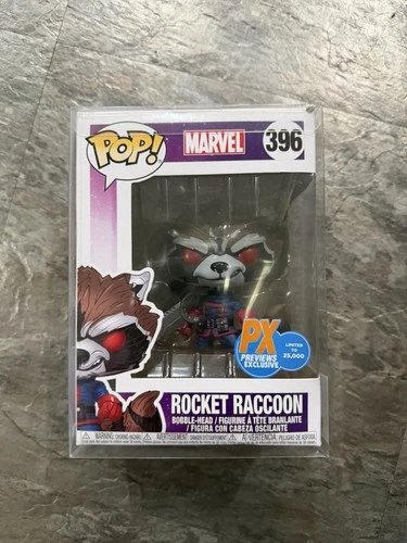 Rocket Raccoon Marvel Funko 396 PX Previews Exclusive *Ships With Pop Protector*