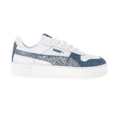 PUMA Carina Street Denim Graphic Lace Up Womens White Sneakers Casual Shoes 399