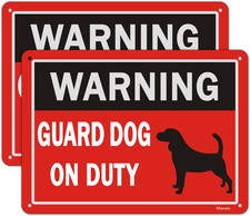 Dog Duty Signs Warning Guard Dog on Duty Signs Metal Beware of Dog Signs Reflect