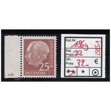 Bund 1954, Mich.-Nr.:  186 y ** DZ  1