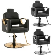 Black Recline Heavy Duty Hydraulic Barber Chair Salon Beauty Spa Stylist Station