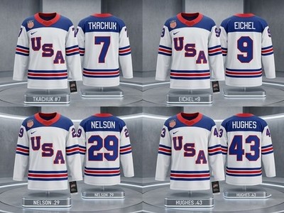 Team USA Hockey 2026 Olympic White Stitched Men's Jersey S-3XL