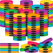 120 Pcs Crayon Silicone Bracelets Bulk Crayon Party Favors Back to School Rubber
