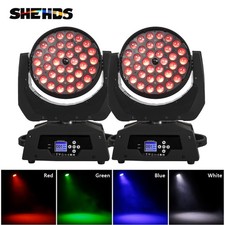 SHEHDS 2Pcs 36x18W LED Wash Zoom RGBWA UV Moving Head Light Disco Bar Show