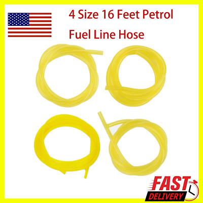 4Size 16Feet Fuel Line Hose Petrol Tubing for Chainsaw & Weedeater 2 Cycle 