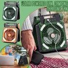 Portable Solar Power Camping Fan USB Rechargeable Variable Speed LED Tent Light~