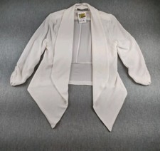 Womens Cardigan Light Open Med White Cream Long Sleeve 2Sable New NWT