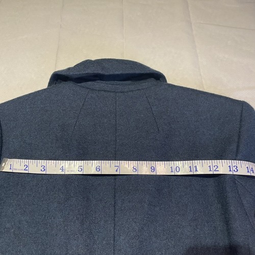 Anthropologie Elevenses Womens Size 6 Pleated Collar Blue Wool Blend Blazer - Picture 8 of 10