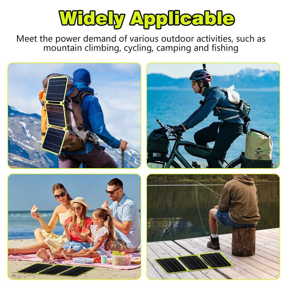 50W Portable ETFE Solar Panel Mono Folding Solar Charger Backpack Travel Outdoor
