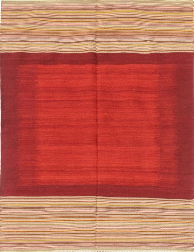5'X8'ft Handwoven Flatweave Woollen Ikat Area Rug Dhurrie Yoga Floor Mat Dhurie - Picture 3 of 6