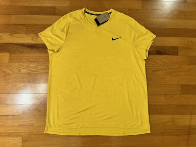 New XXL Nike Court Grand Slam Tennis Shirt Top NikeCourt Yellow