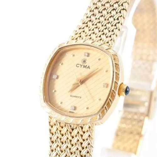 CYMA Quartz Gold Analog Ladies Watch New Battery Authentic 6571 eBay
