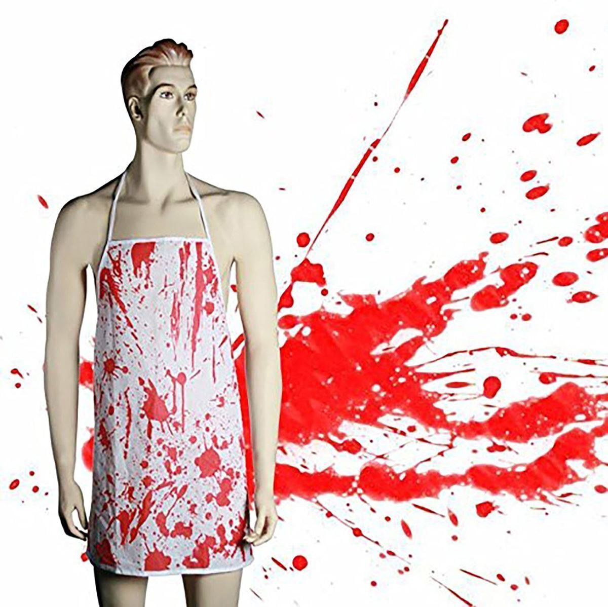Adult Bloody Apron Fancy Dress Costume Mens Halloween Butchers Waiter One Size