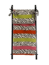 Hamper Bag with Frame Baby Girl Animal Print Zebra Stripe Pink Brown Green 