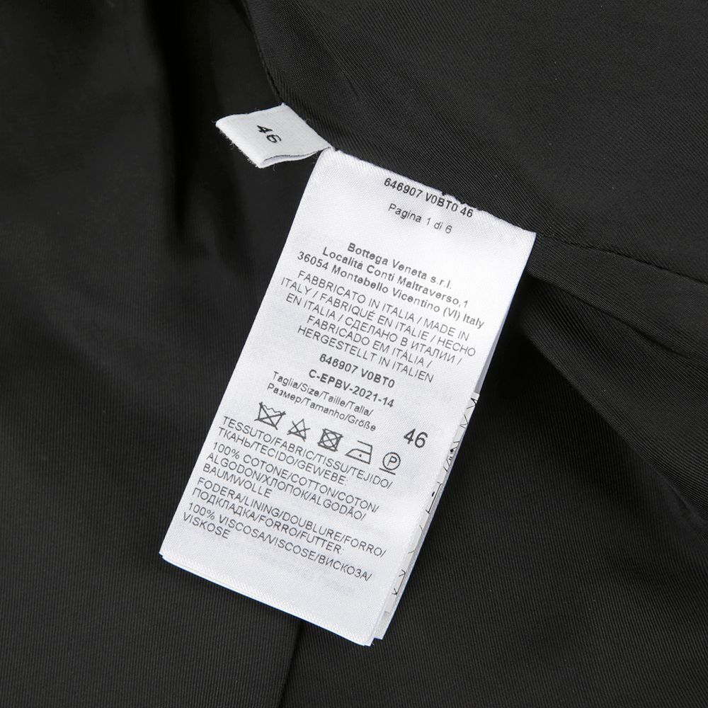 Bottega Veneta Black Cotton Zip-Up Jacket 646907 76609561 | eBay