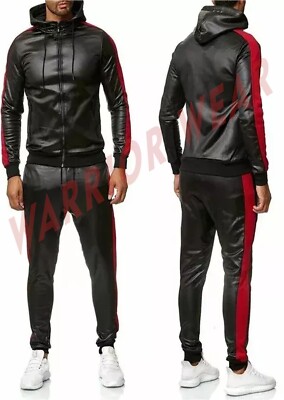 BRAYDEN GENIUNE LEATHER TRACK SUIT SWEATSUIT GENIUNE LEATHER FOR MEN