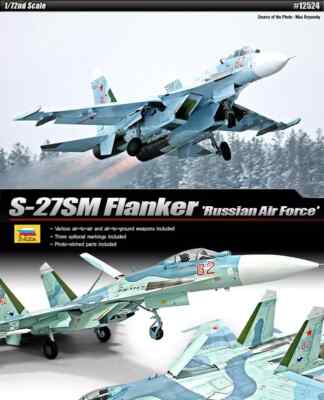 Academy #12524 1/72 Su-27SM Flanker E Russian Air Force Plastik Modellbausatz...