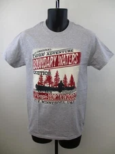 NEW- Boundary Waters Ely MN Minnesota Adult Mens Size S Small Gray Shirt