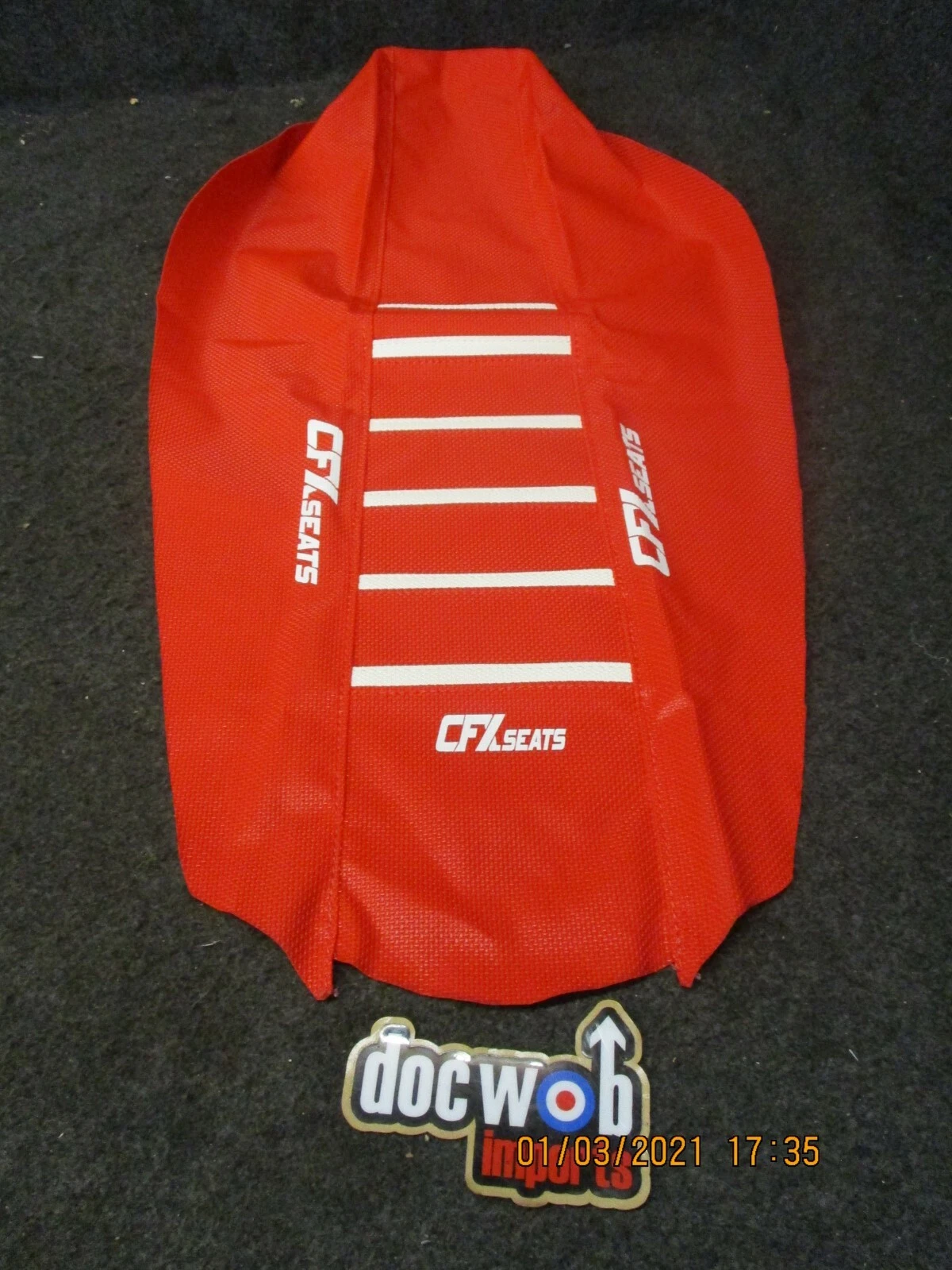 Honda CRF250 2018-2021 CRF450 2017-20 New red/white ribbed seat cover CR5449
