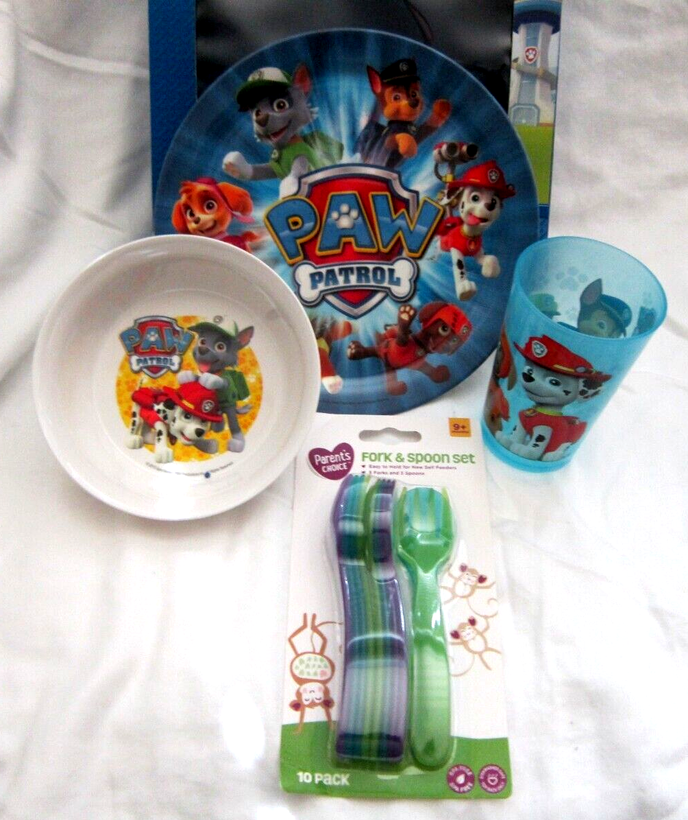 Unisex Paw Patrol Mealtime Dinnerware Set Plate Bowl&Cup with