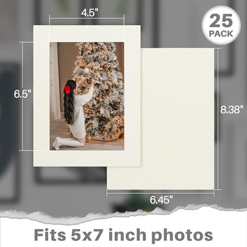 25 Pack 5x7 Cardboard Photo Frame Paper Picture Frame Cards with Easel White - Picture 7 of 9