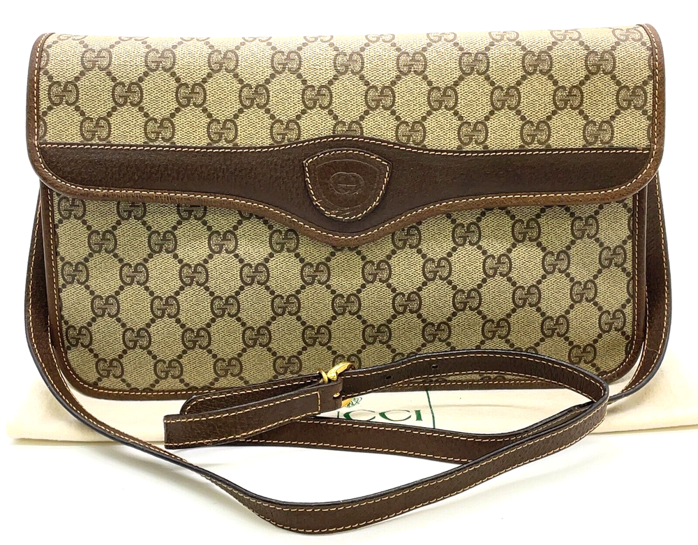 Auth Gucci GG Canvas 004.904 Beige Brown PVC x Leather Shoulder  Bag V120234