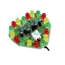 Christmas Heart-shaped LED Flashing Light Circuit DIY Kit Electronic 48MM  51MM