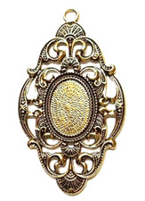 4 of 25x18mm Antique Gold Victorian Flowing Deco XL Pendant Settings 85x50mm