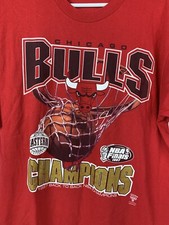 Vintage Chicago Bulls T Shirt NBA Finals Double Sided NBA Jordan Large 90s
