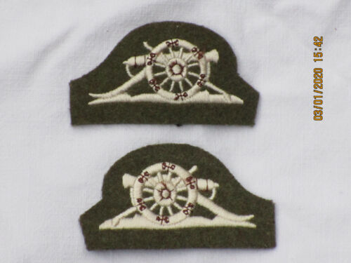 No. 2 vestidos Abz. Insignias del ejército británico de artillería real, cañón, izquierda y derecha - Imagen 1 de 2