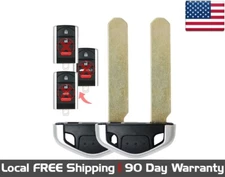 2x New Replacement Key Fob Uncut Insert Blade For Select Acura Vehicles