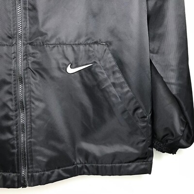 Vintage 90's Nike Jacket Womens L Black White Full Zip Nylon