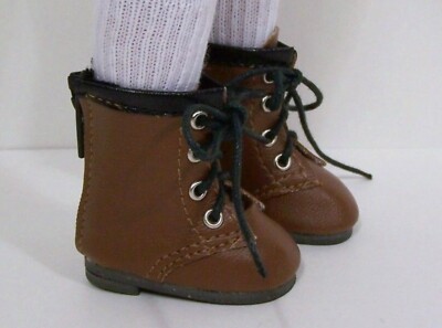 Brown Work Zipper Boots Doll Shoes For 10 Ann Estelle Sophie Patsy Michael (Debs