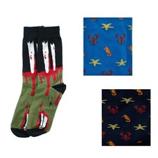 Men's Fun Crazy Socks Mid Crew, Colorful Designs Graphic, Men Shoe Size 10-13