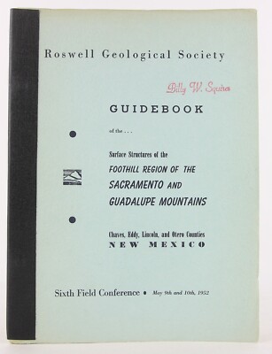 Surface Structures of the Foothill Region, Saramento & Guadalupe Mtns New Mexico