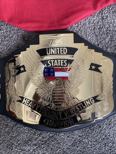Figures Inc WWE WCW UNITED STATES CHAMPIONSHIP WRESTLING TITLE BELT 2001 W/Bag - Picture 2 of 24