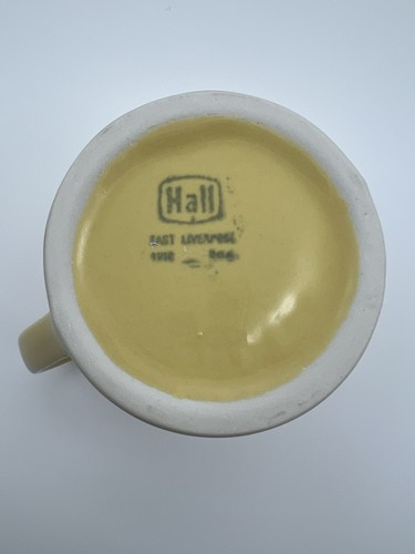 Vintage HALL Pottery 4” Yellow Creamer Pitcher 8oz One Cup Teapot w Lid USA Made - Picture 12 of 13