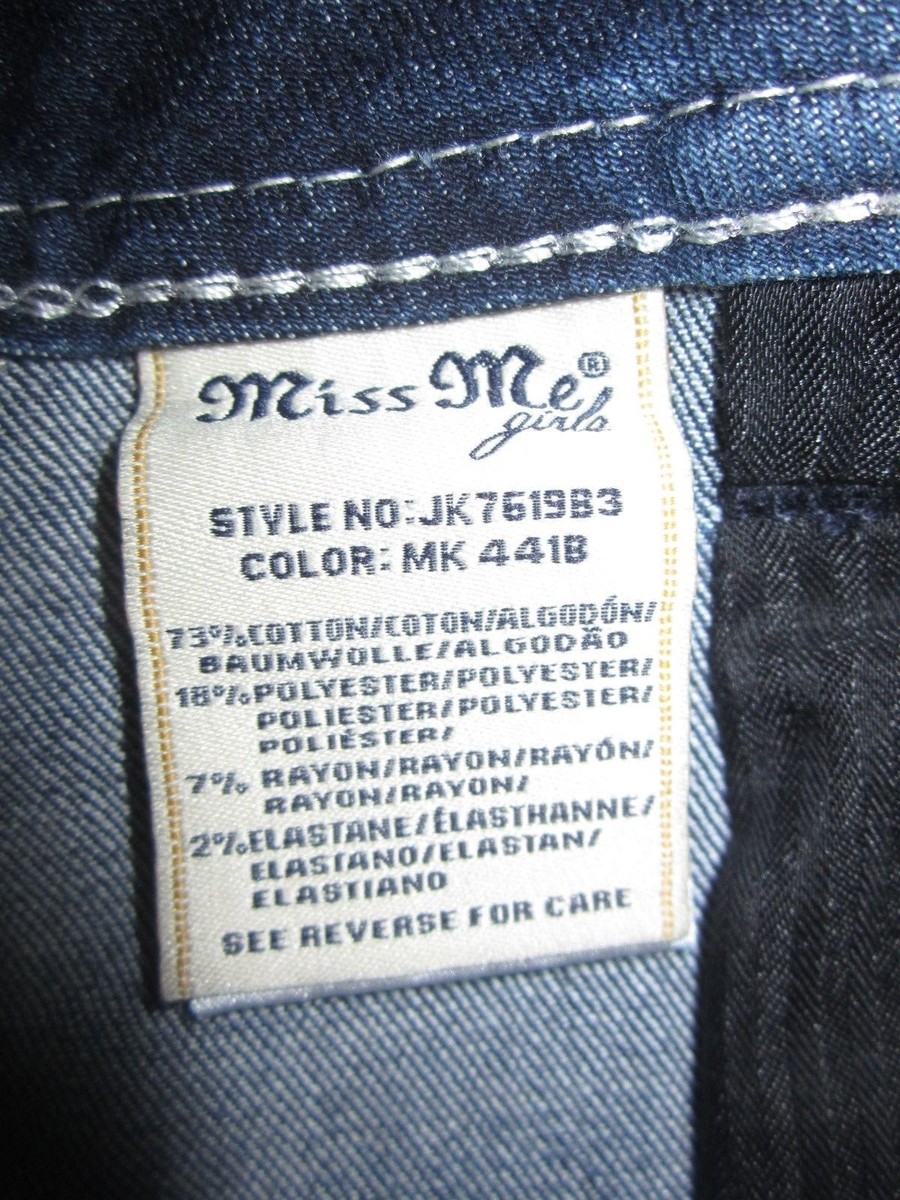 Jean Bootcut Miss Me Juniors Taille 14 X 30 - Bleu Moyen, Délavage Joli Bling, Neuf Sans étiquette, Très Mignon !