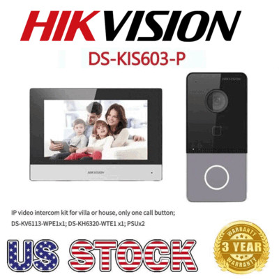 Hikvision IP Video Intercom Kit Doorbell 2MP HD Camera Two-way Audio DS-KIS603-P