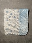 Blankets Beyond Reversible Baby Blanket Elephant Patchwork Blue White Minky Dot